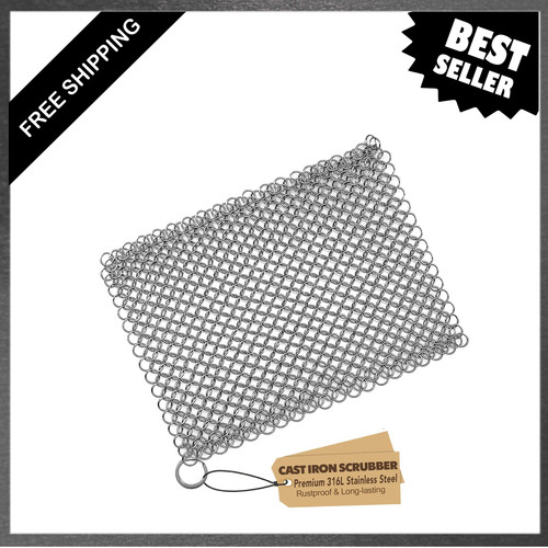 Cast iron chainmail scrubber - cast,