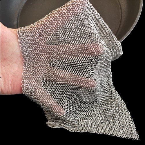 Stainless steel chainmail pan - steel,