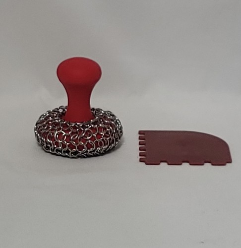 Cast iron chainmail scrubber - iron,