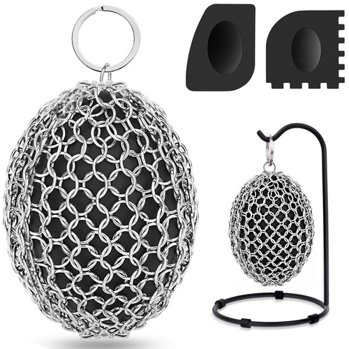 Cast iron scrubber chainmail - scrubber,