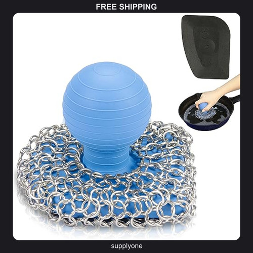 Cast iron chainmail scrubber - iron,