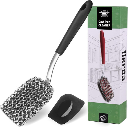 Cast iron scrubber brush with - cast,