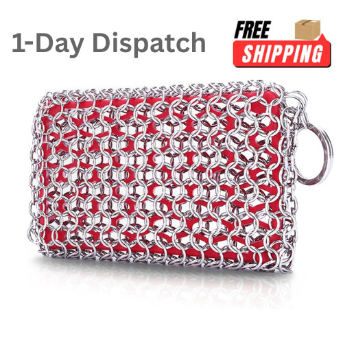 Cast iron chainmail scrubber - iron,