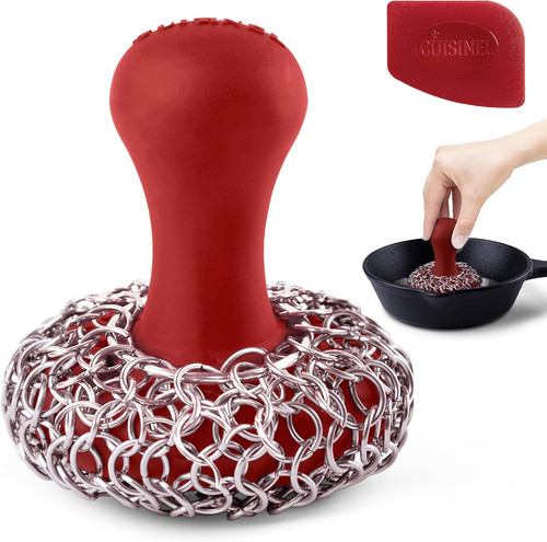 Cast iron chainmail scrubber - cast,