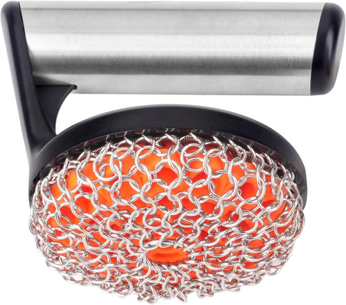 Chainmail scrubber with - scrubber, handle