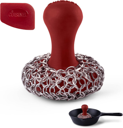 Cast iron chainmail scrubber - scrubber, +