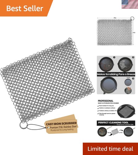 Cast iron chainmail scrubber - cast,