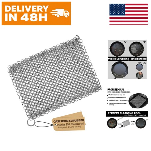 Cast iron chainmail scrubber - chainmail,