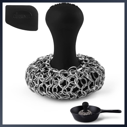 Cast iron chainmail scrubber - cast,