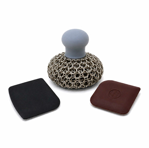 Cast iron chainmail scrubber - iron,