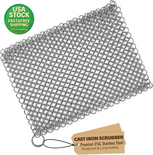 Cast iron chainmail scrubber - cast,